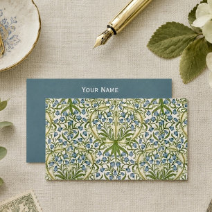 Blaue Glockenblumen im Vintage-Stil Visitenkarte