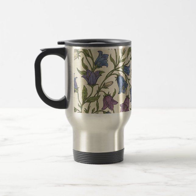 Blaue Glockenblumen-Muster - Ästhetische botanisch Reisebecher (Links)