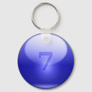 Blaue glückliche 7 schlüsselanhänger