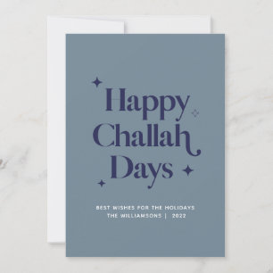 Blaue glückliche Challah-Tage Lustige Hanukkah Feiertagskarte