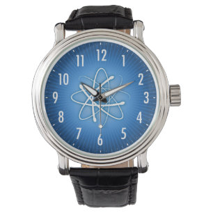 Blaue glühende Aussenseiter-Uhr des Atom- Armbanduhr
