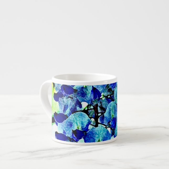 Blaue Glyzinien Espressotasse (Vorderseite Links)