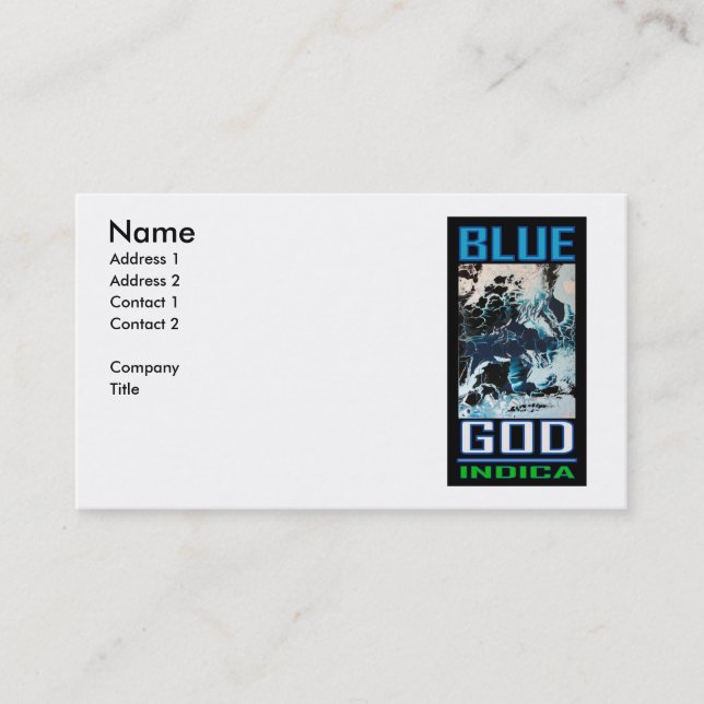 BLAUE GOD INDICA VISITENKARTE (Vorderseite)