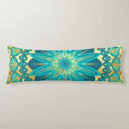 Blaue Gold-Blumen-Mandala Seitenschläferkissen