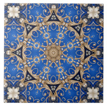 Blaue Gold Dekorative Keramikfliese