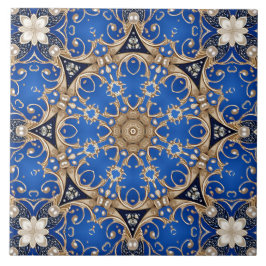 Blaue Gold Dekorative Keramikfliese