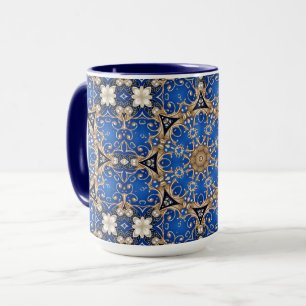 Blaue Gold Dekorative Tasse