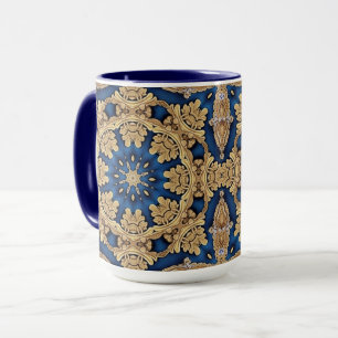 Blaue Gold Dekorative Tasse