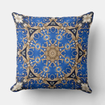 Blaue Gold Dekorative Wurfkissen