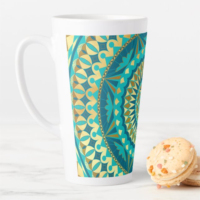 Blaue Gold-Fantasy-Mandala Milchtasse (Beispiel)