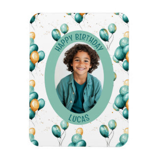 Blaue Gold-Imitat-Ballon-Muster-Foto Magnet