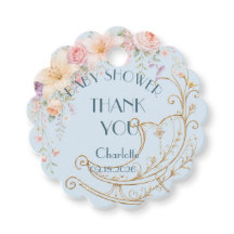 Blaue Gold Wiegen Baby Shower Dankeschön Favor Tag