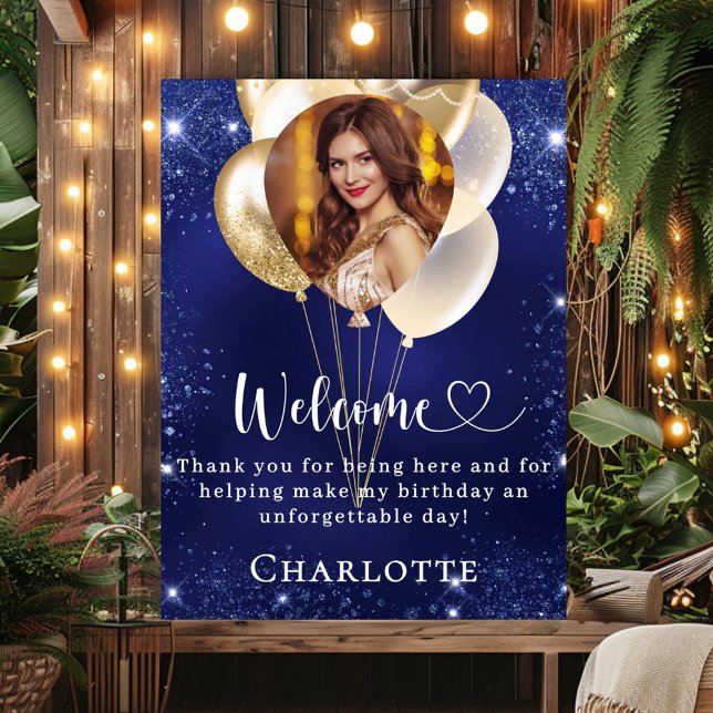 Blaue Goldballons Foto willkommen Poster (Von Creator hochgeladen)
