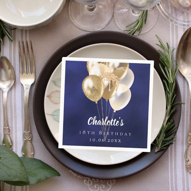 Blaue Goldballons Serviette (Von Creator hochgeladen)