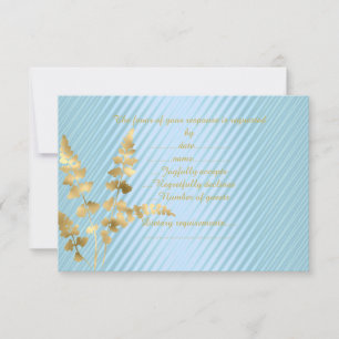 Blaue Goldblatt-Antwortkarte - uAwg RSVP Karte