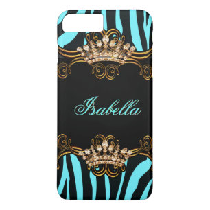 Blaue Goldbronze-Tiara-Krone Zebra Case-Mate iPhone Hülle