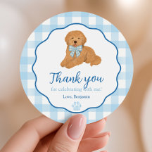 Blaue Golden Doodle Welpen-Pawty-Geburtstagsgesche