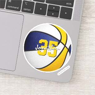 Blaue goldene Basketball-Mannschaftsfarbe Name Aufkleber