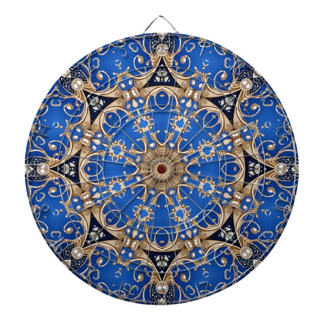 Blaue Goldene Dekorative Dartscheibe (vorne)