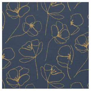 Blaue Goldene Elegante Stoffhandwerk-Vorlage Stoff