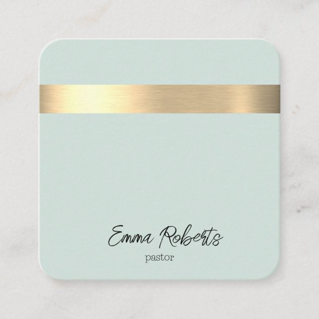 Blaue goldene Foil Rustikale Imitate Jesus Christu Quadratische Visitenkarte (Vorderseite)