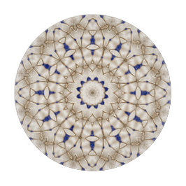 Blaue Goldene Geometrische Blumen-Schneidbrett Schneidebrett