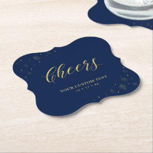 Blaue & Goldene Glitzernde Moderne Erwachsene Gebu Untersetzer