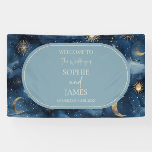 Blaue Goldene Himmlische Elegante Sternenhimmel-Ho Banner