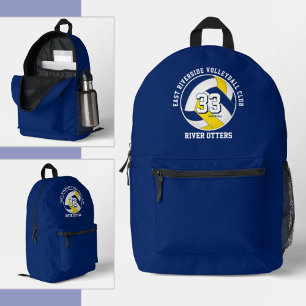 Blaue goldene Kinder Teenager im Volleyballteam Fa Bedruckter Rucksack