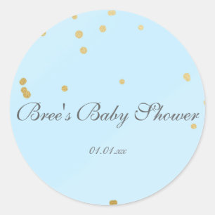 Blaue & Goldene Konfetti Glamour Dusche Favor Stic Runder Aufkleber