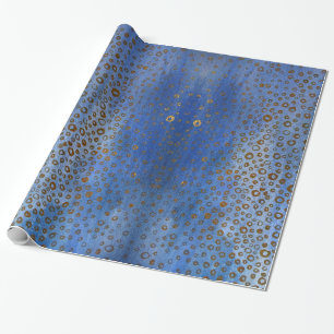 Blaue goldene Kreise - Wrapping Paper Geschenkpapier