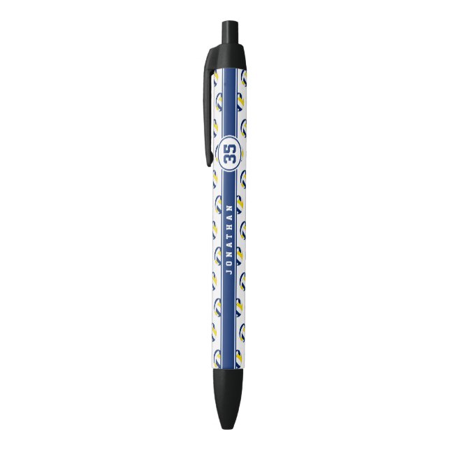 Blaue goldene Mannschaft - Name des Volleyballspie Kugelschreiber (Oberseite (Vertikal))