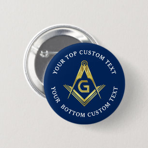 Blaue goldene Masonic-Tasten   Buttone für Freimau Button