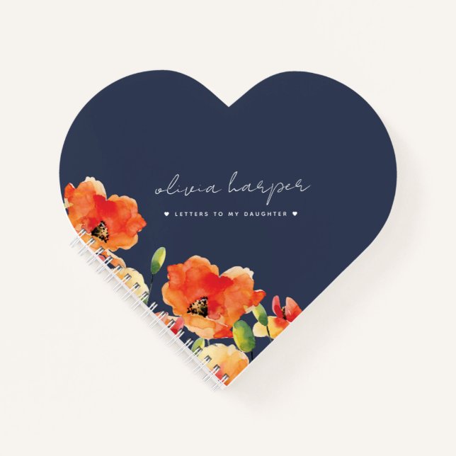 Blaue goldene Mohnbrille für meine Tochter Notizbuch (Vorderseite)