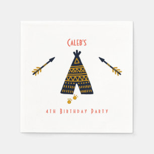 Blaue & Goldene Tipi-Boho-Geburtstagsfeier für jed Serviette