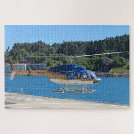 Blaue, goldene und weiße Hubschrauber, Portugal Puzzle