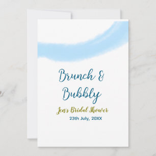 Blaue goldene Wasserfarbe sprudelnd und Brunch Bra Einladung