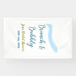Blaue goldene Wasserfarbenblase und Brunch Bridsh Banner
