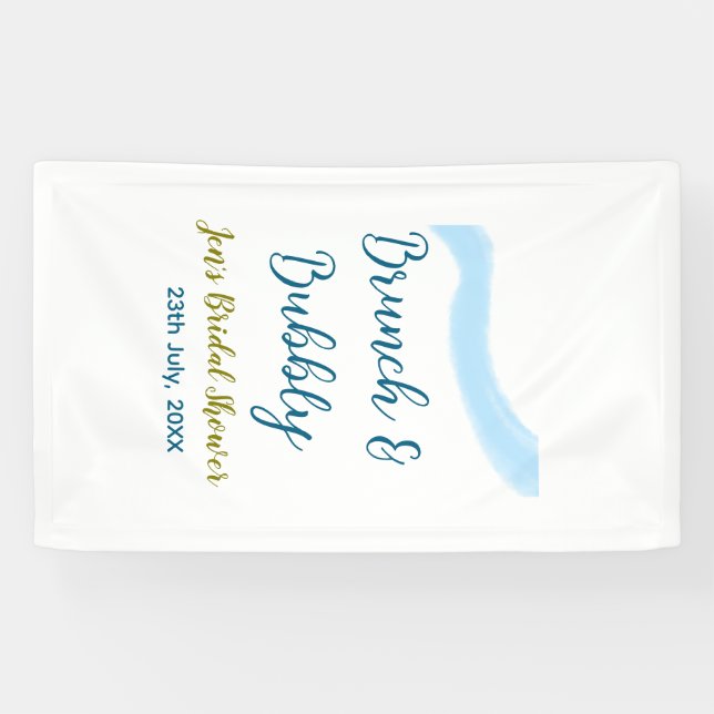 Blaue goldene Wasserfarbenblase und Brunch Bridsh Banner (Horizontal)