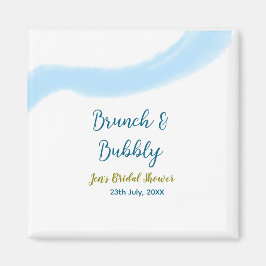 Blaue goldene Wasserfarbenblase und Brunch Bridsh Magnet