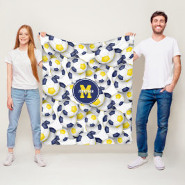 Blaue goldene weiße Fußball-Bälle Jungs sportlich Fleecedecke