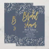 Blaue Goldfolie Baby's Breath Moderne Hochzeitssho