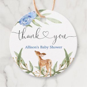 Blaue Goldjunge-Babydusche Geschenkanhänger