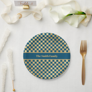 Blaue Goldkarton-Platte Pappteller