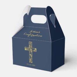 Blaue Goldkreuz-Jungen Geschenkschachtel
