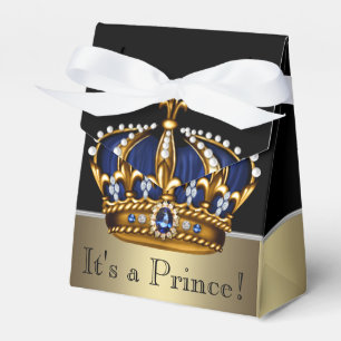 Blaue Goldkrone Kleiner Prinz Junge Baby Shower Geschenkschachtel