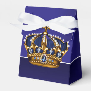 Blaue Goldkrone Kleiner Prinz Junge Baby Shower Geschenkschachtel