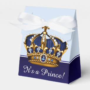 Blaue Goldkrone Prinz Baby Shower Geschenkschachtel