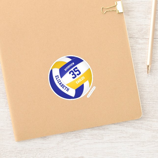 Blaue Goldmannschaft - Jungs-Volleyball Aufkleber (Notizbuch)