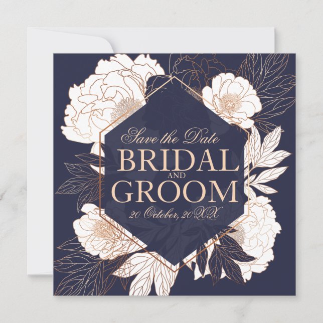 Blaue Goldperle Einladung (Vorderseite)